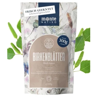 Image of Birch Leaf Tea Monte Nativo (300 g) Leaves Gently Harvested and Dried 100% Pure Natural as Herbal or Gift Fruit