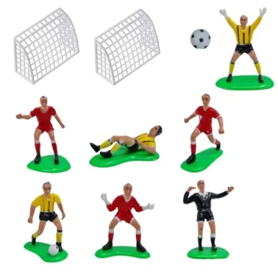 Image of Dekora, Football Cake Toppers, Birthday Decoration, and Sport Themed Cake, 7 Figures, 2 Goals 1 Ball
