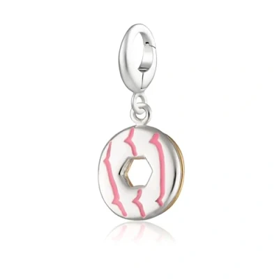 Image of Lily Charmed 925 Sterling Silver Party Ring Charm with Pink Enamel