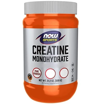 Image of Now Foods Creatine Monohydrate, 5000mg, 600g Vegan Powder, Lab Tested, Gluten Free, Vegetarian, Soy Non GMO