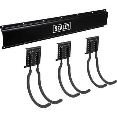 Image of Sealey 3 Large Hook Storage Rail Wall Mounting APHKIT8