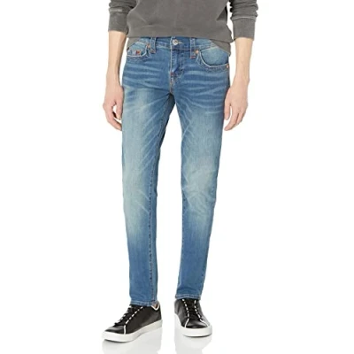 Image of True Religion Men&#039;s Rocco Skinny Fit Straight Leg Jean, Faum Baseline, 32