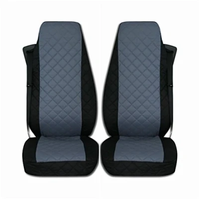 Image of TEXMAR Truck Seat Covers Designed to fit Mercedes Benz Actros Giga Space MP4 after 2015 BLACK GREY 2 piece