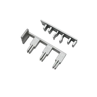 Image of GARDINIA End Piece With Notch For 3 Track Rails, 2 Pack, Atlanta Series, Plastic, Silver