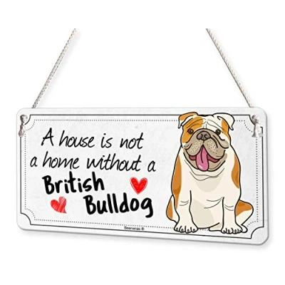 Image of British Bulldog Dog House is A Home Sign Pet Plaque
