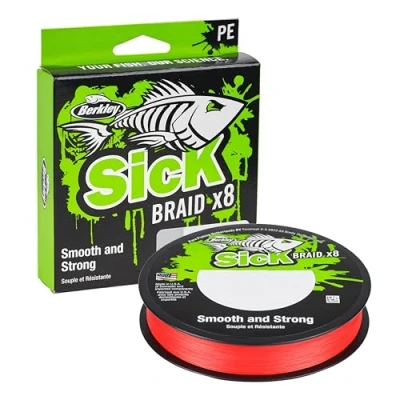 Image of Berkley Sick Braided line Red 0.08mm / 6kg (300m) fishing