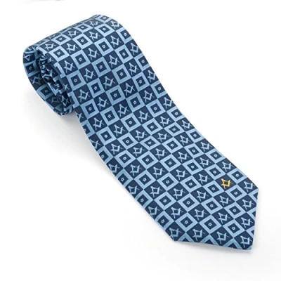 Image of THE MASONIC COLLECTION Forget Me Not Silk Woven Tie Comes in Clear Sleeve Quality Freemason Gifts for Men