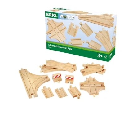 Image of BRIO 33307 Expansion Pack Advanced Wooden Train Track for Kids Age 3 Years Up Compatible with all Railway Sets &amp; Accessories