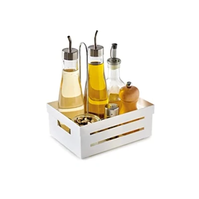 Image of Snips Kitchen Storage Basket Organiser 2L Space saving Plastic crates to Organize Kitchen, Pantry, Dining Room Drawer &amp; Under Table Made in Italy BPA Phthalate free