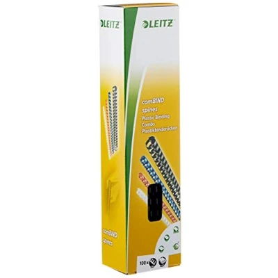 Image of Leitz Plastic Comb Binding Spines 8mm Black Pack of 100