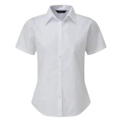 Image of Premier Women&#039;s poplin Short Sleeve Blouse, Ladies Plain Work Shirt White Size 18