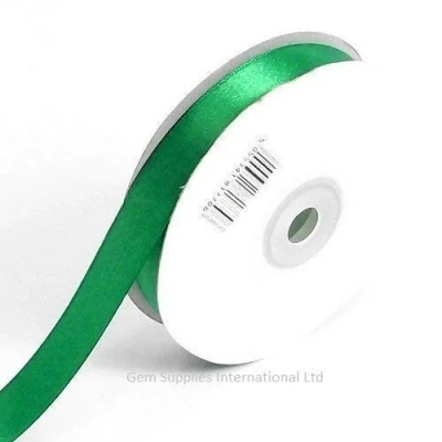 Image of Emerald Green Double Sided Satin Ribbon 10mm (3/8&quot;) 50 Metres (Full Roll) Gift / Hamper Wrapping