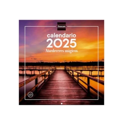 Image of Finocam Calendar Wall Pictures 30x30 to Write 2025 Month View January December (12 months) Magical sunsets Spanish