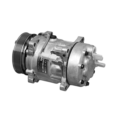 Image of 1607883080, 6453JN, 6453JQ, 6453LQ, 6453LR AC compressor VALEO NEW ORIGINAL PART 699272 SD7V16 12V PAG 46 R134a with oil