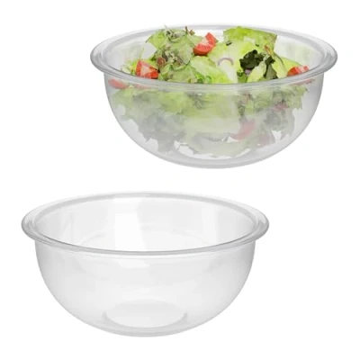 Image of Relaxdays Set of 2 Glass Bowls, 2.4 litres, for Salad &amp; Snacks, Serving Dishware, Cooking, Mixing Baking, Round
