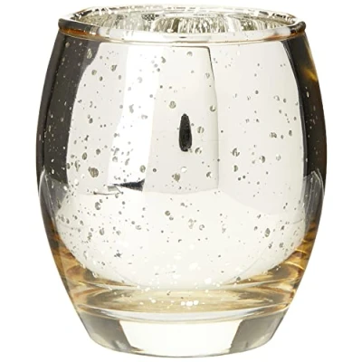 Image of CLUB GREEN Glass LG.Gold Candle Holder 75X90MM, Gold, 25 x 17.5 10 cm