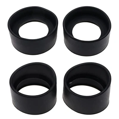 Image of eMagTech 4PCS Eyepiece Cover for 32 36mm Stereo Microscope Eyepieces Soft Rubber Eye Guards Cups Shield 2PCS Oblique Angle &amp; Flat Black