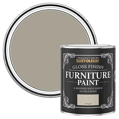 Image of Rust Oleum Grey Furniture Paint in Gloss Finish Half Light 750ml