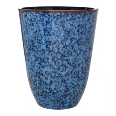 Image of Fyne Finds Plastic Dappled Blue Plant Pot 29cm, 11inch Tall Heavy Duty Planter 15L Home Garden Decor