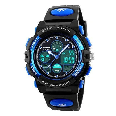 Image of SKMEI Kid&#039;s Boys Girls Analogue Digital Led Back Light Watches Week Alarm Chronograph Wrist Watch Dark Blue