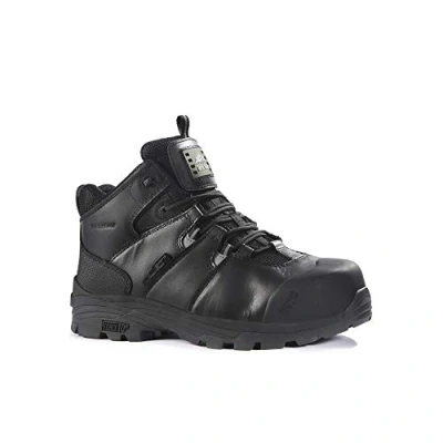 Image of Rock Fall Rhyolite Internal Metatarsal Steel Toe Cap Safety Boot Black Unisex, Fully Waterproof Boots, SRC Slip Rated Work, Heat Resistant Outsole and Protection UK 14