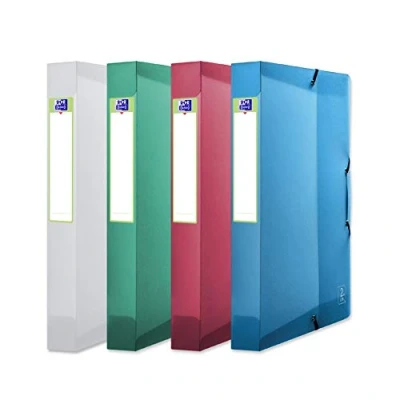 Image of Elba 400084982 A4 40mm Spine Recycled Polypropylene 2nd Life Box File Assorted Colours (Pack of 4)