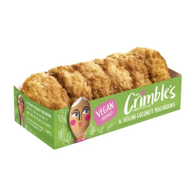 Image of Mrs Crimble&#039;s Gluten Free Vegan Coconut Macaroons, Premium Quality, Certified from Gluten, Wheat &amp; Vegetarian Friendly, Pack of 6 180g