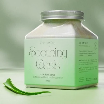 Image of RelaxZing Exfoliating Scrub, Moisturizing &amp; Nourishing Body Tightens Pores and Removes Impurities, Soothing Relaxing Shower Oasis Aloe, 350ml