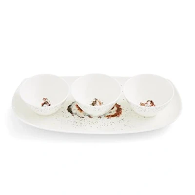 Image of Wrendale Designs &#039;Lettuce Be Friends&#039; Guinea Pigs 3 Bowls and Tray Set