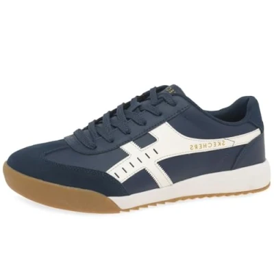 Image of Skechers Men&#039;s Zinger MANZANILLA TOTALE Trainers, Navy Duraleather/Suede/White Trim, 6 UK