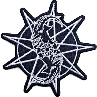 Image of Slipknot Patch Goat Star Band Logo Official Black Embroidered woven iron on Taglia unica