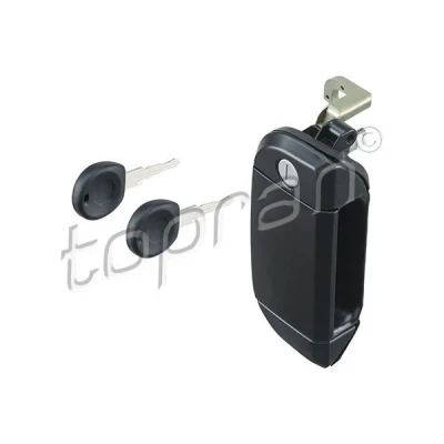 Image of 701837205, 701837205A Door Handle TOPRAN 109 912 Left Front with lock barrel black VOLKSWAGEN: Transporter 4, 4 Bus,