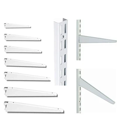 Image of Super Heavy Duty 10 Pack 37cm OR 370mm White MSF Twin Slot Shelving Bracket