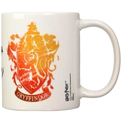 Image of Harry Potter Gryffindor and Hogwarts Crests Ceramic Mug in Presentation Box Official Merchandise