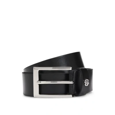 Image of BOSS Mens Emal B Sz35 Italian leather belt with Double monogram keeper