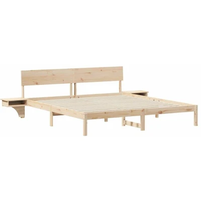 Image of vidaXL with Headboard Brown 200 x cm Solid pine wood