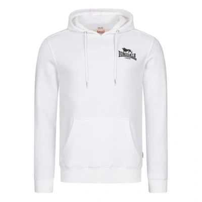 Image of Lonsdale Claughton Men&#039;s Hooded Pullover Colour: White/Black, Size: 3XL, white / black, XXXL