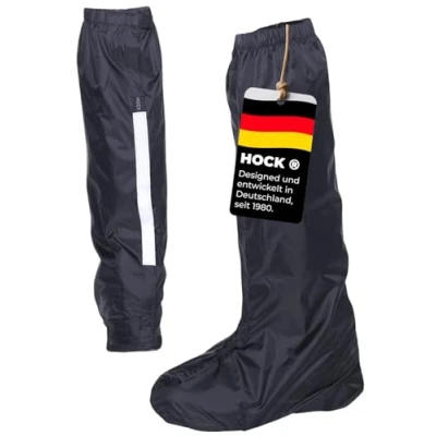 Image of HOCK Unisex Bicycle Rain Gaiters with Reflectors Knee Length 100% Waterproof Cover for Men Women L