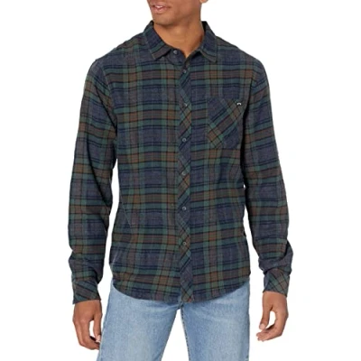 Image of BILLABONG Men&#039;s Classic Long Sleeve Flannel Shirt Button, Navy, S
