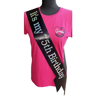 Image of Gemini Ribbons It&#039;s my 75th Birthday Sash Holographic Party Womens Mens Gift