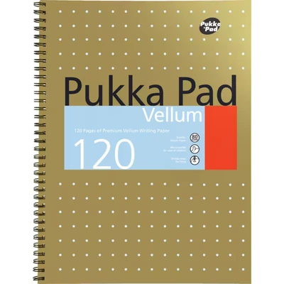 Image of Pukka Pad Notebook Wirebound Vellum 80gsm Ruled and Margin 120 Pages A4 Ref VJM/1 [Pack 3],Brown