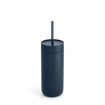 Image of Fellow 20 oz Carter Cold Travel Mug for Water, Iced Tea, Coffee, Smoothies, Coffee &amp; more Stainless Steel Vacuum Insulated tumbler with Spill Resistant lid and straw Stone Blue