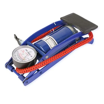 Image of Trintion Foot Pump 59cm Hose Portable Air Inflator Thumb Lock Connector Saving and Labor Time Single Cylinder with Accurate Pressure Gauge for Bicycle Motorcycle Balls Other Inflatables
