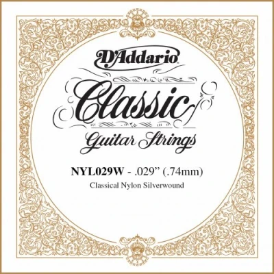 Image of D&#039;Addario NYL029W .029 Silver Plated Copper Single String for Classical Guitar