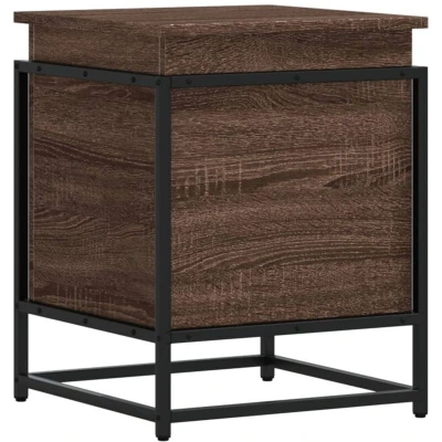 Image of vidaXL Storage Box with Lid Brown Oak 40x40x51.5 cm Engineered Wood