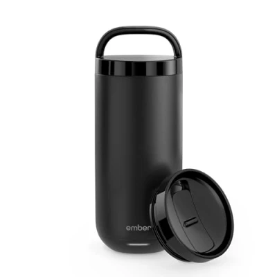 Image of Ember Temperature Control Smart Tumbler 473 ml App Controlled and Rechargeable Travel Mug Stainless Steel Insulated Coffee Flask with Leakproof Lids 3 hr Battery Life, Black