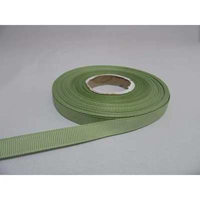 Image of 2 metres of 6mm Grosgrain Ribbed Ribbon Moss Dusky Sage Green Double Sided 6 mm