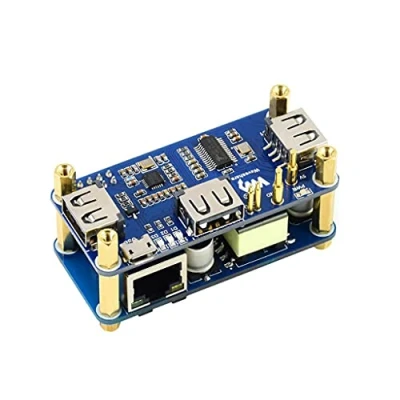 Image of PoE Ethernet/USB HUB HAT For Raspberry Pi Zero/Zero W/Zero WH, 3x USB 2.0 Ports, 10M / 100M RJ45 port, 802.3af Compliant
