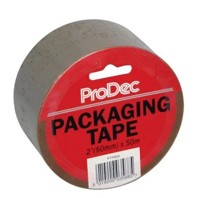Image of ProDec 2&quot; x 50m Brown Packaging Tape for Parcels &amp; Boxes, Parcel Strong Heavy Duty Packing Tape, Secure Sticky Sealing Moving House