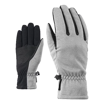 Image of Ziener Windproof Importa Women&#039;s Outdoor Ski Gloves available in Grey Melange Size 7.5